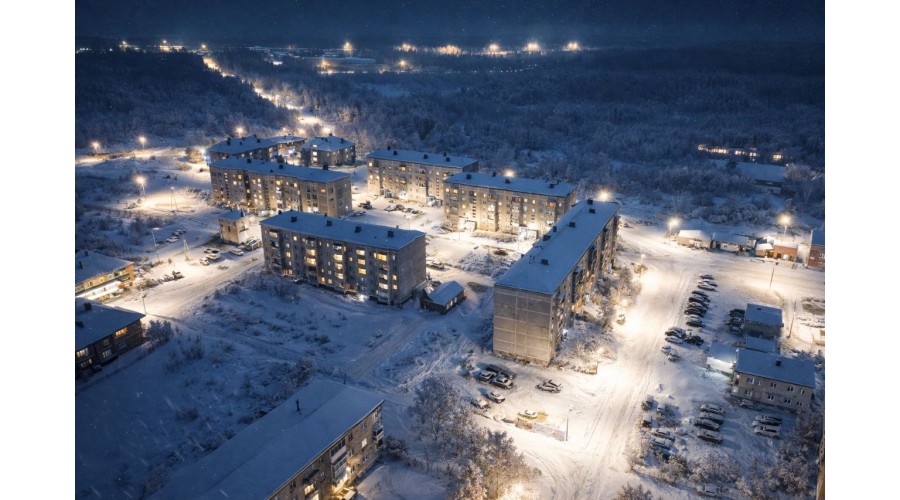 Зимнее освещение дворов: свет в суровые морозы